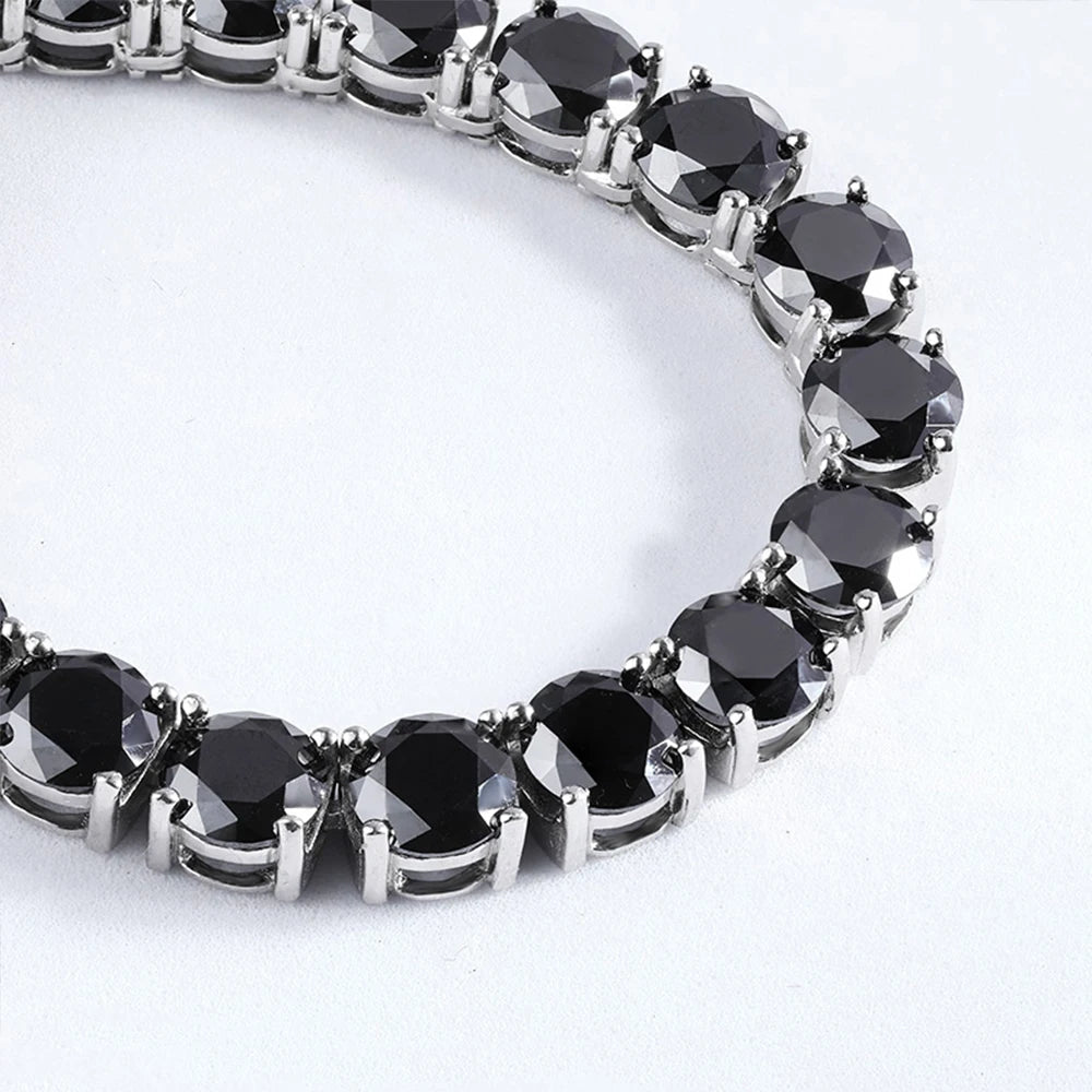 Black Moissanite Diamond 925 Sterling Silver Tennis Chain Bracelet - 6.5mm Bracelets 