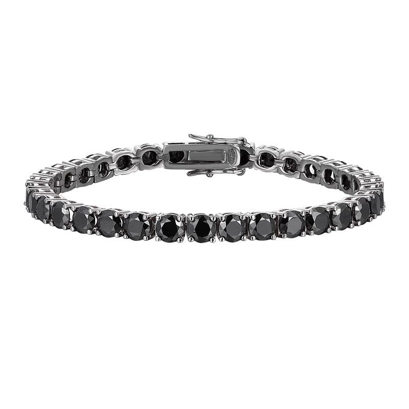 Black Moissanite Tennis Chain Bracelet - 3mm Bracelets 