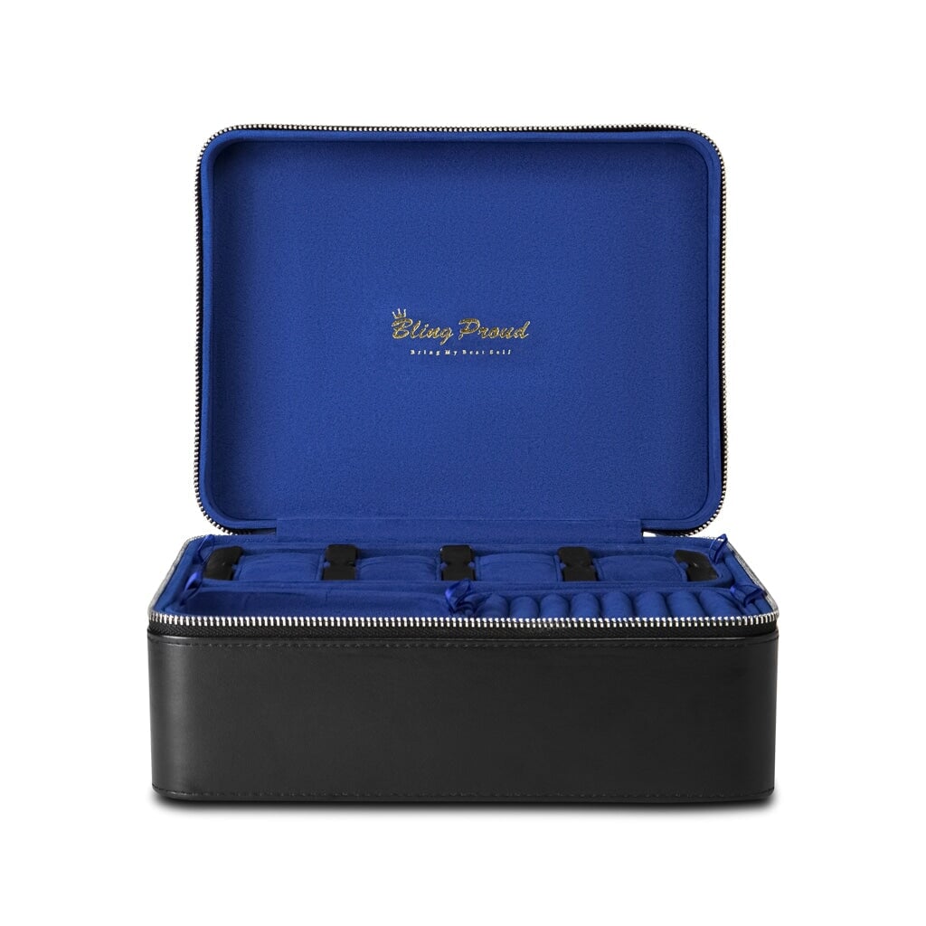 Bling Proud Deluxe Jewelry Travel Case - Royal Blue 