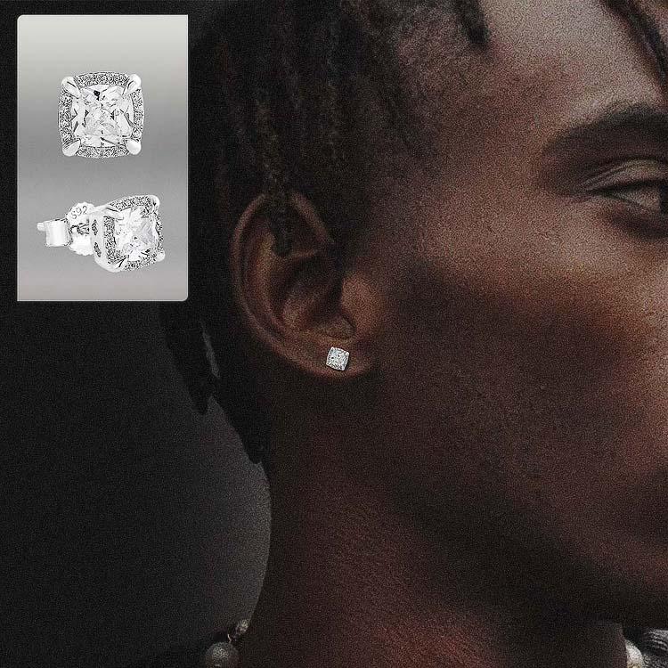 men round iced out earrings zircon| Alibaba.com