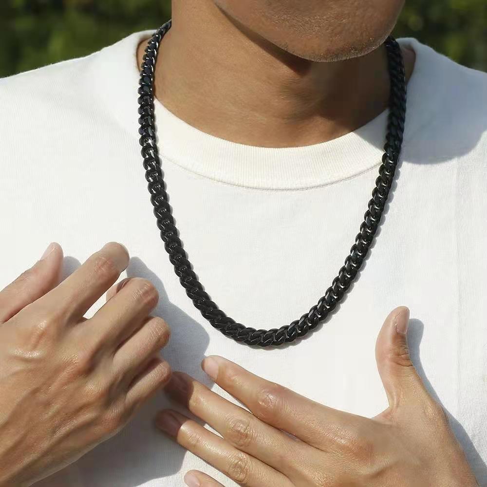 Black cuban on sale chain necklace